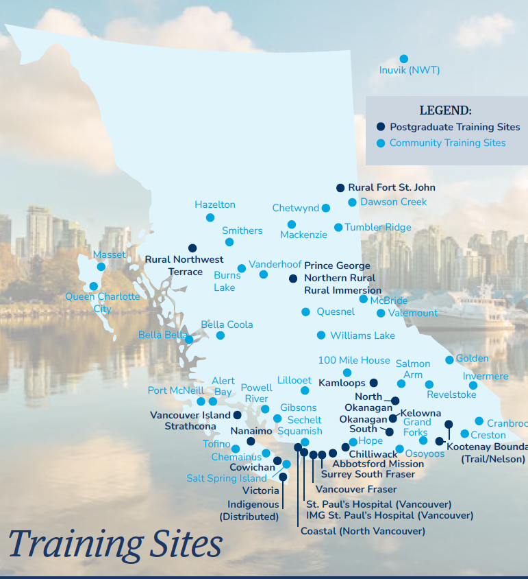 Map of training sites